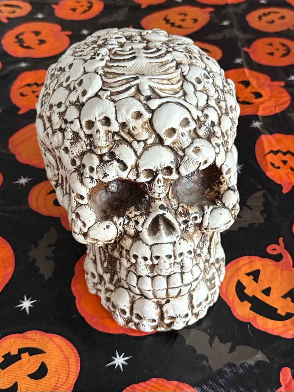 Decorative Skull Accent in White and Brown - Home Accents
